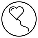 Heart balloon icon