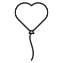 Heart balloon icon