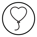 Heart balloon icon