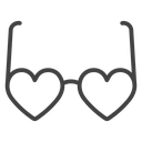 Heart eyeglasses icon