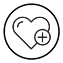 Heart plus icon