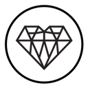 Heart shaped diamond icon