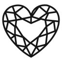 Heart shaped diamond icon