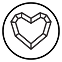 Heart shaped diamond icon