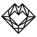 Heart shaped diamond icon