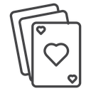 Heart Suit Cards Black Outline icon