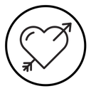 Heart with arrow icon