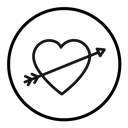 Heart with arrow icon