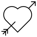 Heart with arrow icon