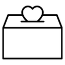 Hearts with Donate Box icon