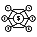 Hedge fund Black Outline icon
