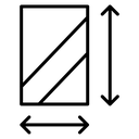 Height and width Black Outline icon
