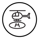 Helicopter helipad icon