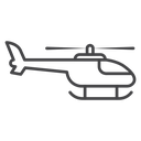 Helicopter Side Profile Black Outline icon