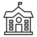 High school building icon
