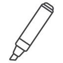 Highlighter Cap Lines Black Outline icon