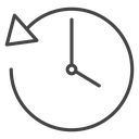 History Clock Arrow Black Outline icon