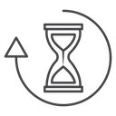 History Hourglass Black Outline icon
