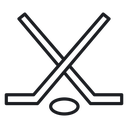 Hockey sticks and puck 2 icon