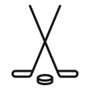 Hockey sticks and puck icon
