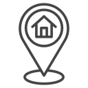 Home Location Pin Black Outline icon