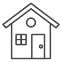 Home Round Window Black Outline icon