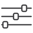 Horizontal Control Sliders Black Outline icon
