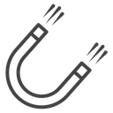 Horseshoe Magnet Black Outline icon