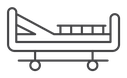 Hospital bed Black Outline icon