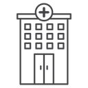 Hospital Cross Building Black Outline icon