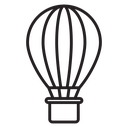 Hot air balloon icon