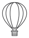 Hot air balloon icon