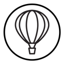 Hot air balloon icon