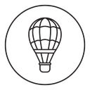 Hot air balloon icon