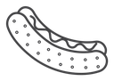 Hot dog Black Outline icon