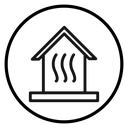 House heating Black Outline icon