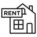 House rent Black Outline icon