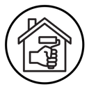 House with roller for painting icon