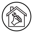 House with wrench repair icon