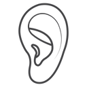 Human Ear Black Outline icon