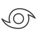 Hurricane Eye Swirl Black Outline icon