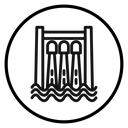 Hydroelectric dam Black Outline icon