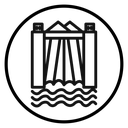 Hydroelectric dam Black Outline icon