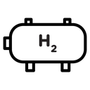 Hydrogen gas tank icon
