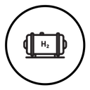 Hydrogen gas tank icon