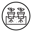 Hydroponics farming pot icon