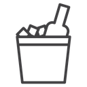 Ice bucket and bottle icon
