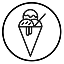 Ice cream cone Black Outline icon