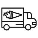 Ice cream van Black Outline icon
