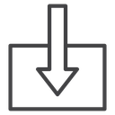 Import Arrow Tray Black Outline icon